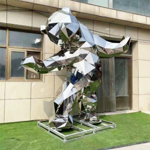 Geometric Light Outdoor large Bear Steel Sculpture Abstract For Outdoor