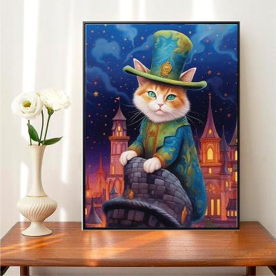 Cartoon DIY Painting By Numbers Cute Cat Kitten Acrylic Digital Painting For Childrens Bedroom Decoration