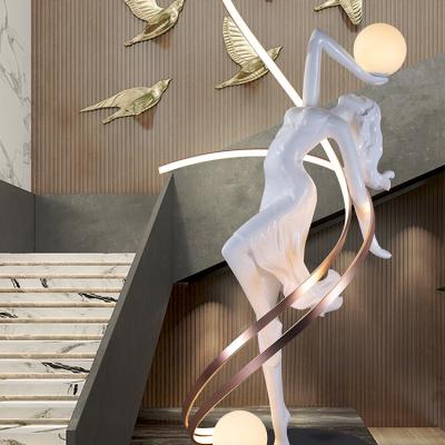 Creative Art Sculpture Ballerina fiberglass Large Abstract Human Sculpture dancer Figure Sculpture dance Floor Lamp girl For Led Floor Lamp