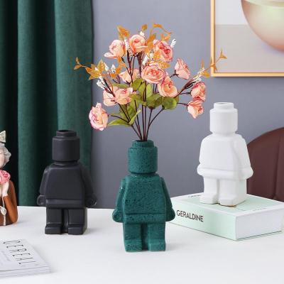 Creative Luxury cartoon special robot Shape Table wedding Flower Vases festival Vases Decor Human Vases 