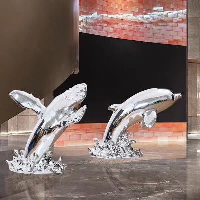 Fiberglass marine animal fish jumping splash water sculpture Dolphin Sculpture whale sculpture Animal sculpture