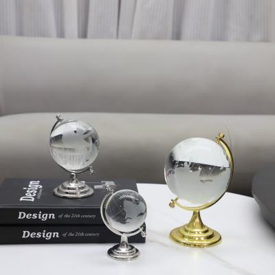 Interior Modern Table Glass World Globe Ornaments Sculpture Mini Globe Home Decor Accessories Crystal Ball Home Decor 