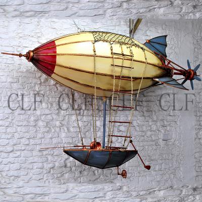 Hot air balloon wine rack Pub design Ceiling Air Pendant airship Retro Iron Airship For Decoration classical airplane model