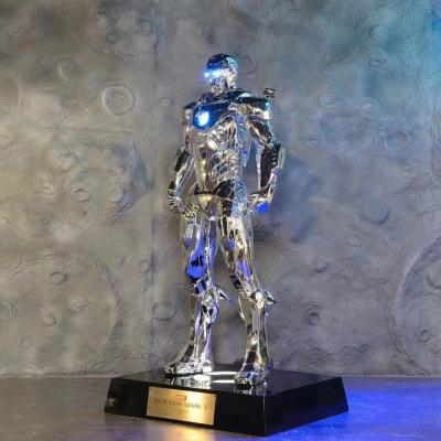 LED-Fiberglas-Filmcharakter-Dekoration iron Man Figurines And Statues Marvel Sculpture life size Iron Man Statue