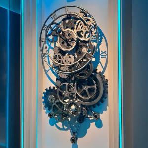  Retro Metal Machinery SteamPunk Cog Design Bronze Gear Wall Decoration Rotatable Clock