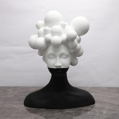 Modern Balloon Girl Half Body Women Home Decore Crafts Resin Artistic Figure Bubble Sculpture