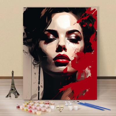 Modern DIY Oil Painting Stylish Woman Acrylic Oil Painting Living Room Wall Decoration Digital Painting