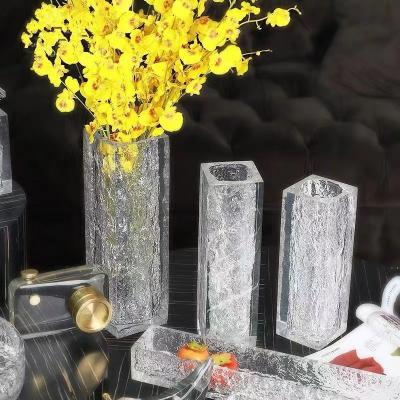 Modern Dried Flower Resin Vases For Home Decor Crystal Flower Vase Wedding Transparent Floor Vase For Sale