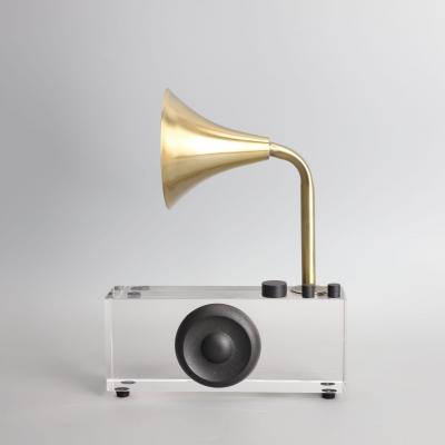 Music Character Musical Instrument Craft Crystal Custom Art Home Decor Radio Office Desktop Decor Trumpet Table Ornament 