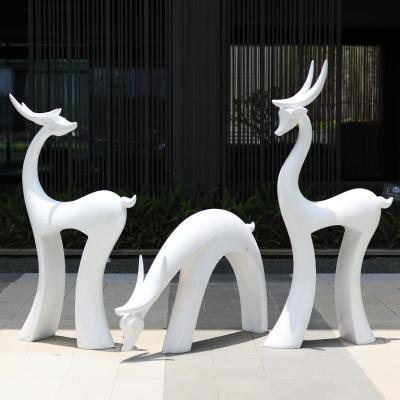 Realistic Custom Christmas Garden Decoration Life Size Deer Sculpture Abstract Fawn Sculpture Life Size Sika Deer Statues 