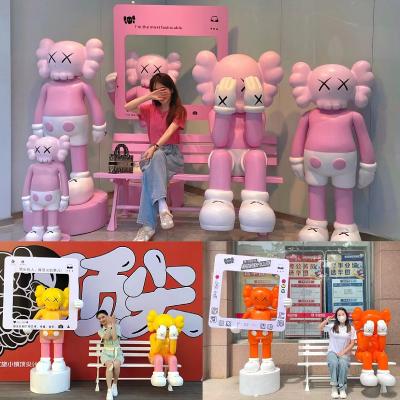 Shopping mall coffee shop photo prop decoration pink seat Fiberglass Sculpture Cartoon Fiberglass Sculpture kaws Figure Statue