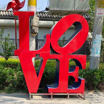 Large Outdoor Metal Stainless Steel Paint LOVE Letter Sculpture