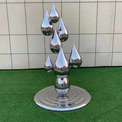Customized Water Splash Outdoor Water Droplets Statue Iron Water Droplets Sculpture Mirror Drop Sculpture 