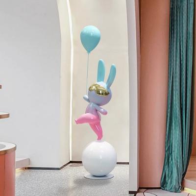 cartoon balloon Modern Creative Decoration Interio standing on the moon Fiberglass Astronaut rabbit bunny Astronaut Statue space man Sculpture