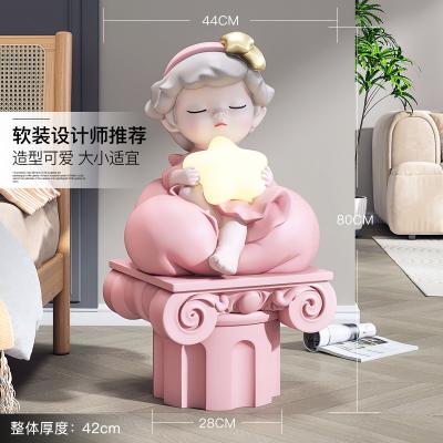 reative Living Room Light Luxury Nordic Indoor Light Figurine Statues Blowing Girl Lovely Statues Resin Bubble Girl Sculpture 